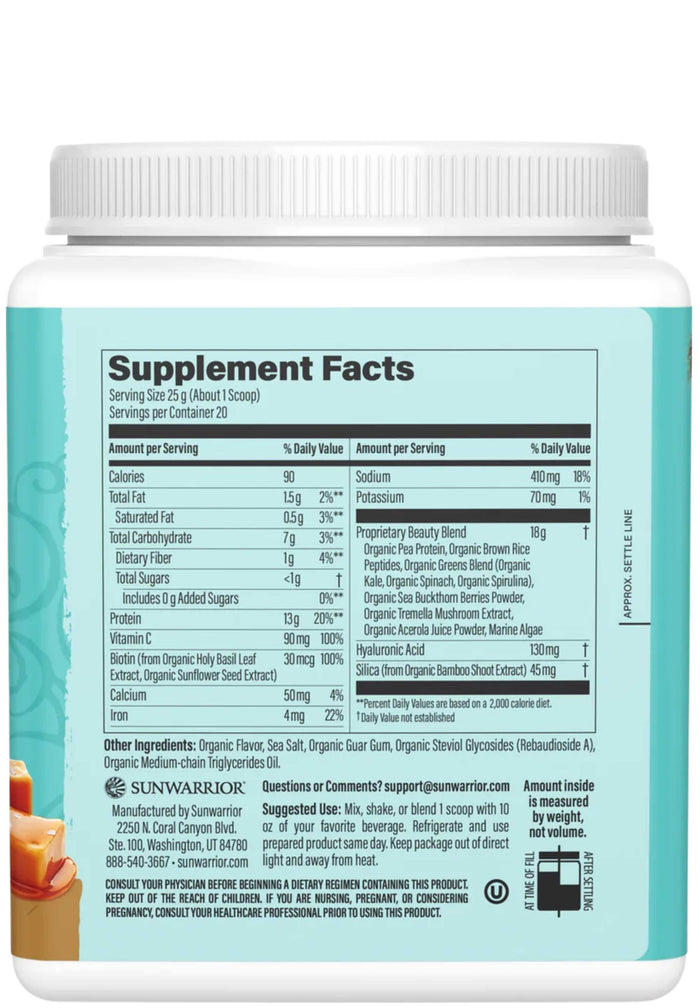 Sunwarrior Collagen Building Protein Peptides, Plant Based 500g (20 servings) Ingredients