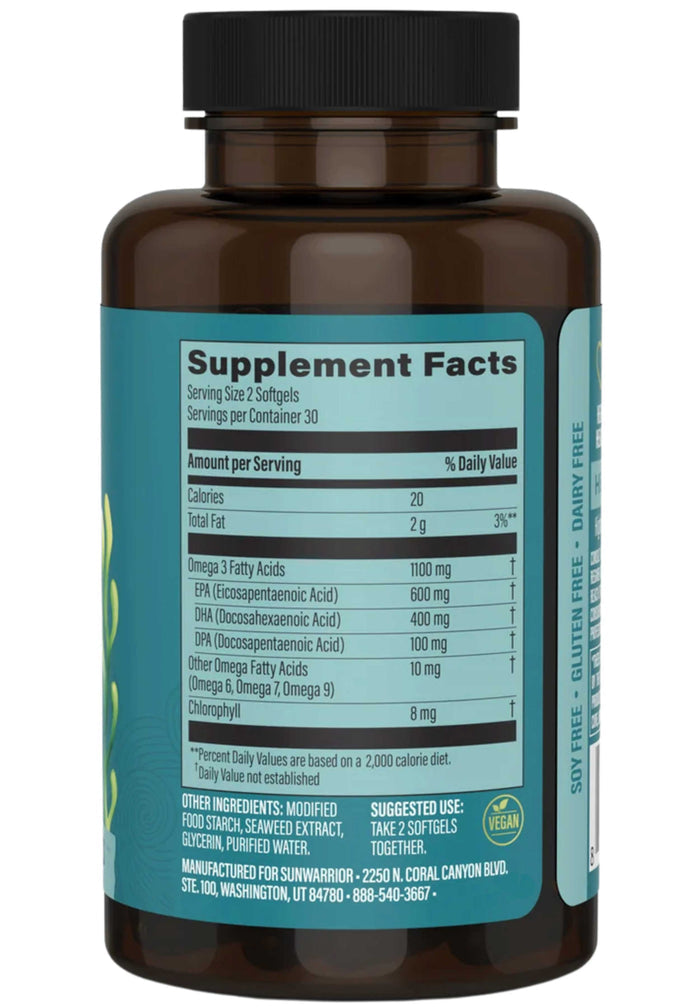Sunwarrior Omega-3 Vegan DHA + EPA Ingredients