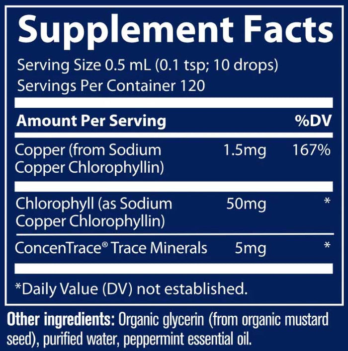 Trace Minerals Research Ionic Chlorophyll 6000 mg Ingredients