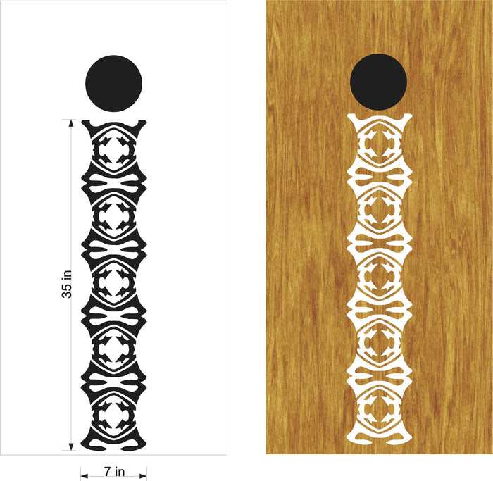 Tribal Cornhole Stickers - Unique Line Designs for Bean Bag Toss Games