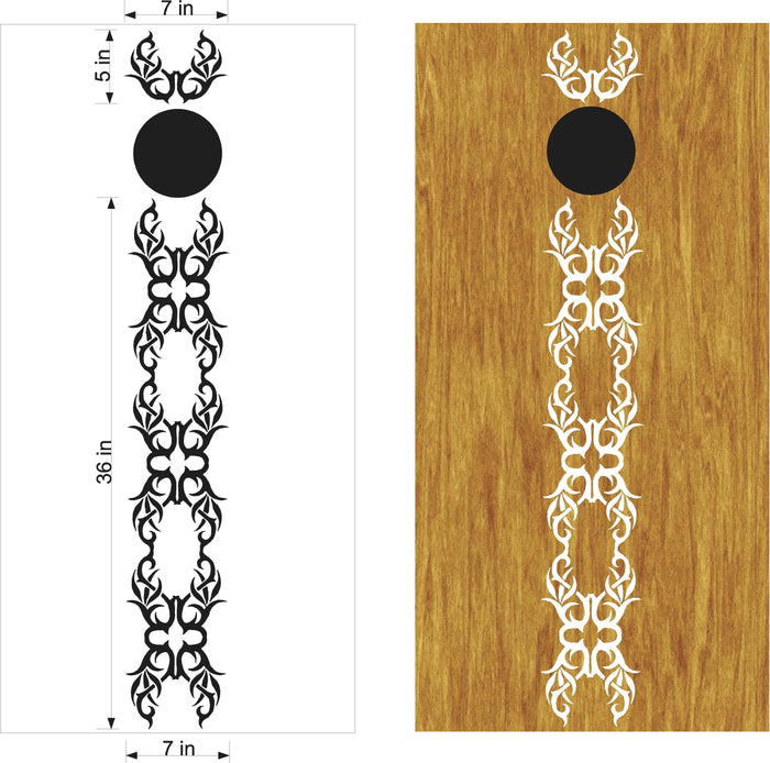 Tribal Lines Cornhole Decals for Bean Bag Toss Games - Custom Stickers 01