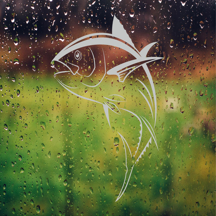 Tuna Fish Ocean Frosted Privacy Film - 12x20 Etched Glass Decal Shower Door Bathroom Window