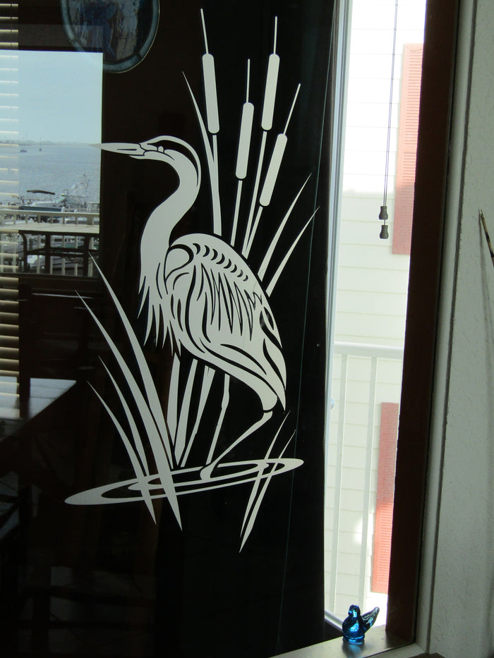 Tuna Fish Ocean Frosted Privacy Film - 12x20 Etched Glass Decal Shower Door Bathroom Window