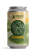Condensation-covered can of Athletic Brewing Two for The Trails Milestone Edition IPA. The label features a stylized green forest landscape.