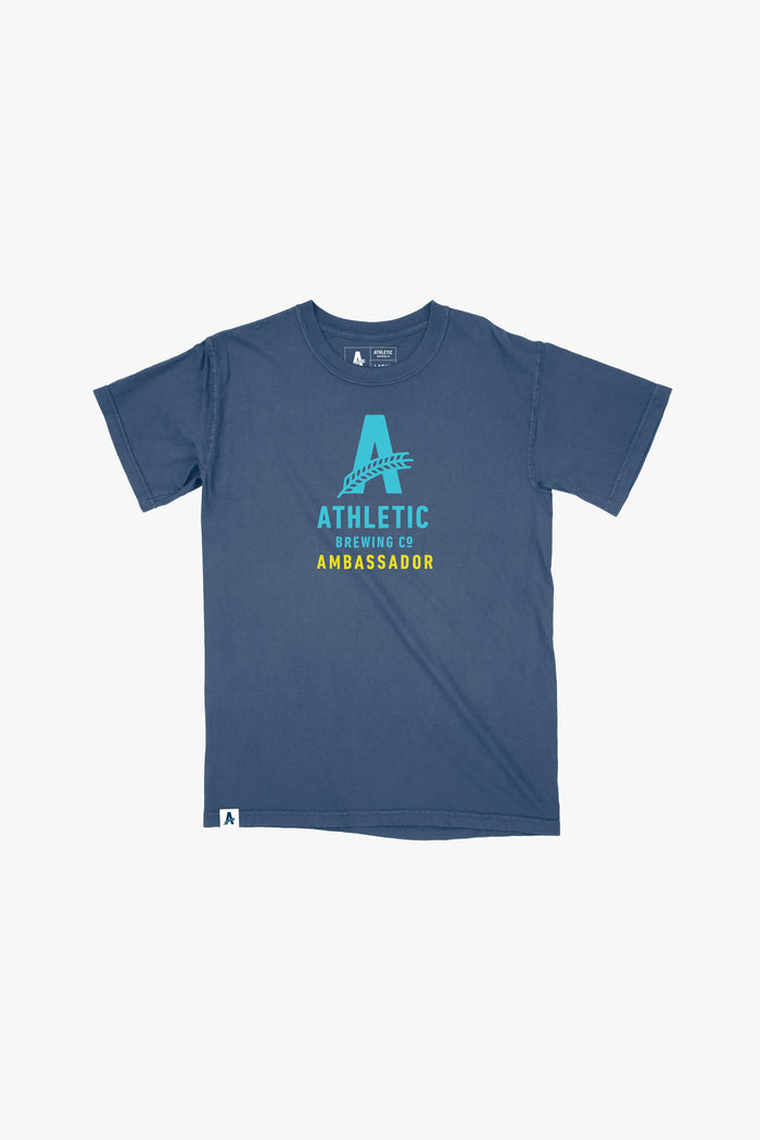 a navy athletic brewing co ambassador t-shirt