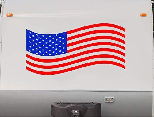 US Flag RV Trailer Motor Home Camper Replacement Decals S...