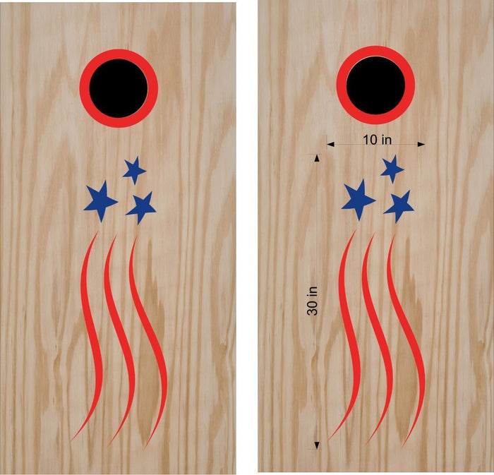 USA Flag Cornhole Board Decals - Patriotic Stickers for Custom Game Boards Sticker Chef