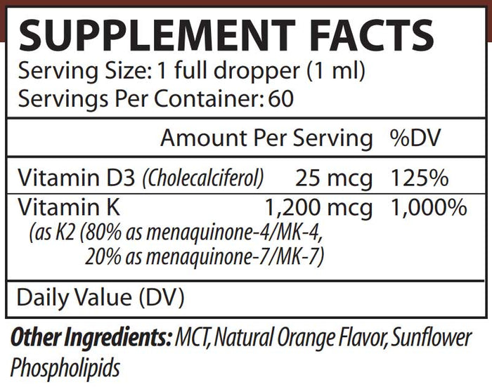 Vinco Liposomal K2+D3 Ingredients