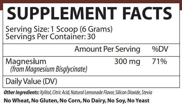 Vinco Magnesium Bisglycinate Ingredients