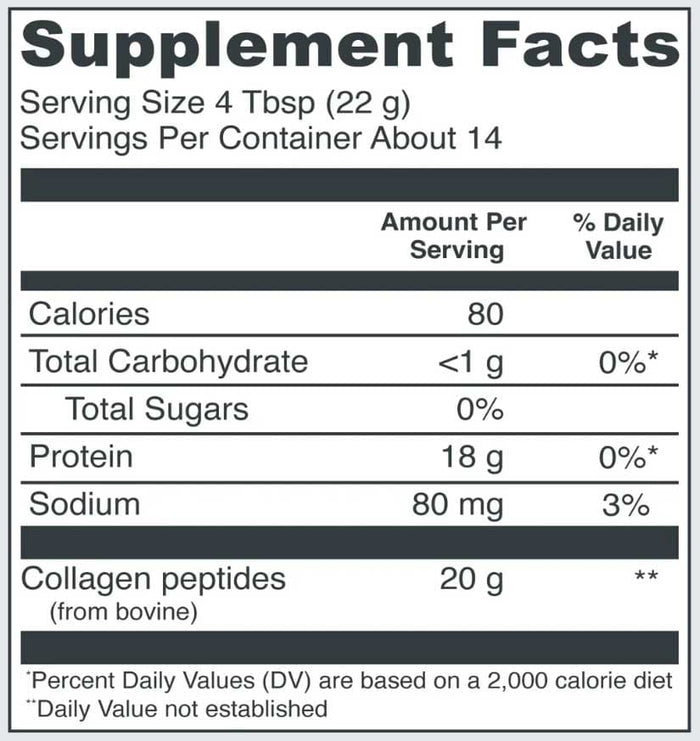 Vital Proteins Collagen Peptides Lemon Ingredients