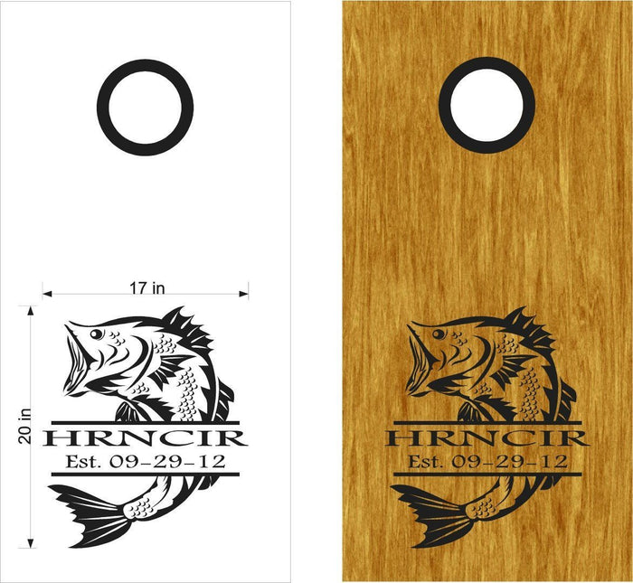 hunting fishing cornhole decal