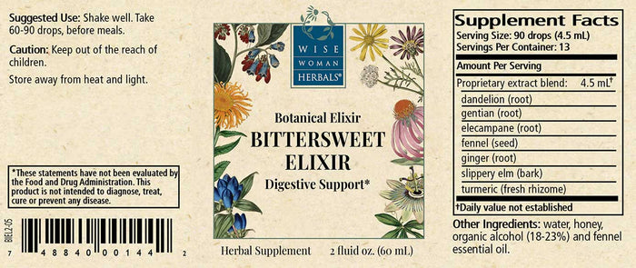 Wise Woman Herbals Bittersweet Elixir Label