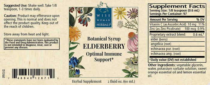 Wise Woman Herbals Elderberry Syrup Label
