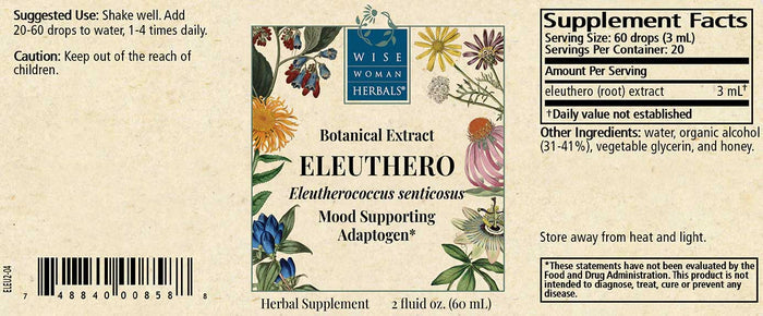 Wise Woman Herbals Eleuthero (Eleutherococcus senticosus) Label