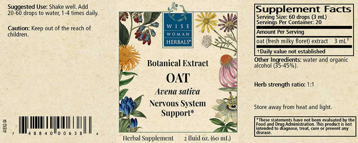 Wise Woman Herbals Oat (Avena sativa) Label