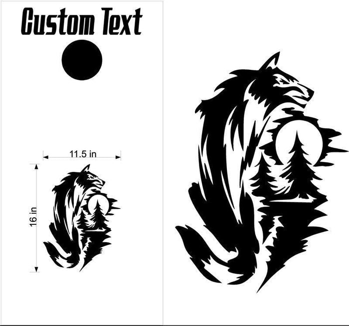 Wolf Vinyl Decal Sticker for Cornhole Boards - Decorative Wolves Design Sticker Chef
