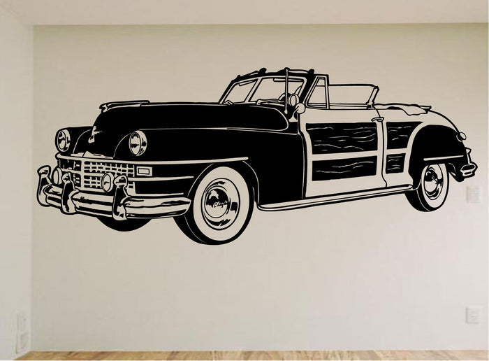 Woody Wagon Wall Decal - Classic Car Auto Stickers Man Cave Boys Room Décor