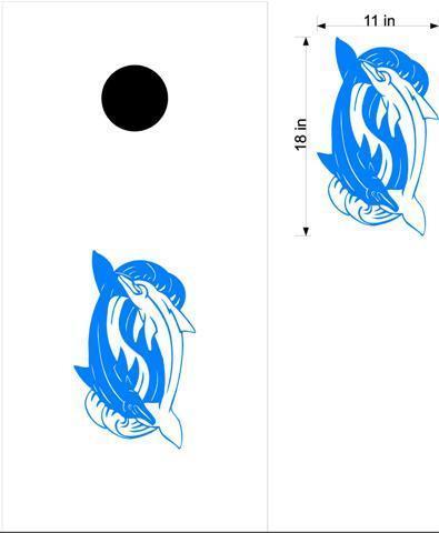 Yin Yang Dolphins Vinyl Decal for Ocean-Themed Cornhole Boards Sticker Chef
