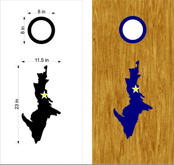Yooper Cornhole Board Vinyl Decal - Michigan Upper Peninsula Design Sticker Chef